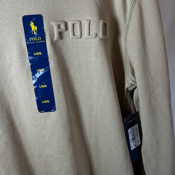 •NWT• POLO Ralph Lauren Tan long sleeve sleepwear in Large - Picture 11 of 12